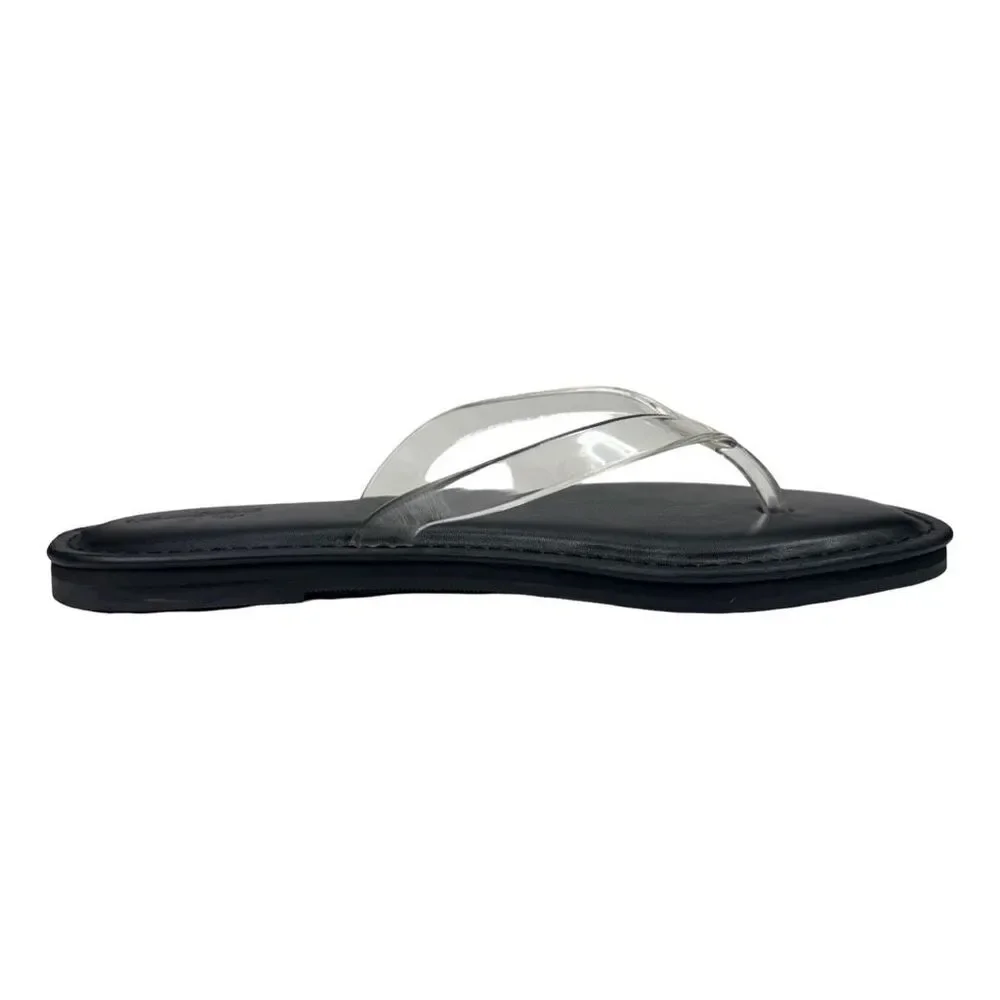 Universal Thread Keilani Flip Flop Thong Sandals - Size 8 - Black / Clear